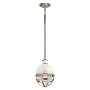 Lampa wisząca szczotkowany nikiel-biel Tollis 1xE27x40W Quintiesse 849362 Lampa wisząca szczotkowany nikiel-biel Tollis 1xE27x40W Quintiesse 849362