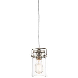 Lampa wisząca szczotkowany nikiel Brinley 1xE27x60W Kichler 849555