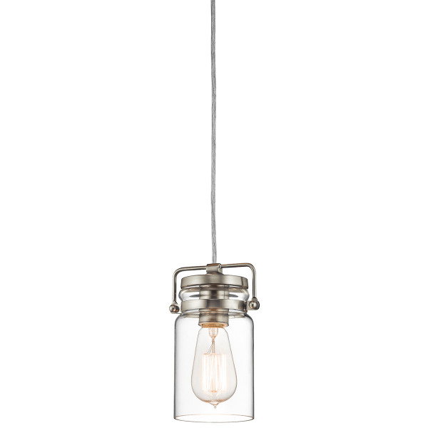 Lampa wisząca szczotkowany nikiel Brinley 1xE27x60W Kichler 849555