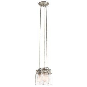 Lampa wisząca szczotkowany nikiel Brinley 3xE27x60W Kichler 849179