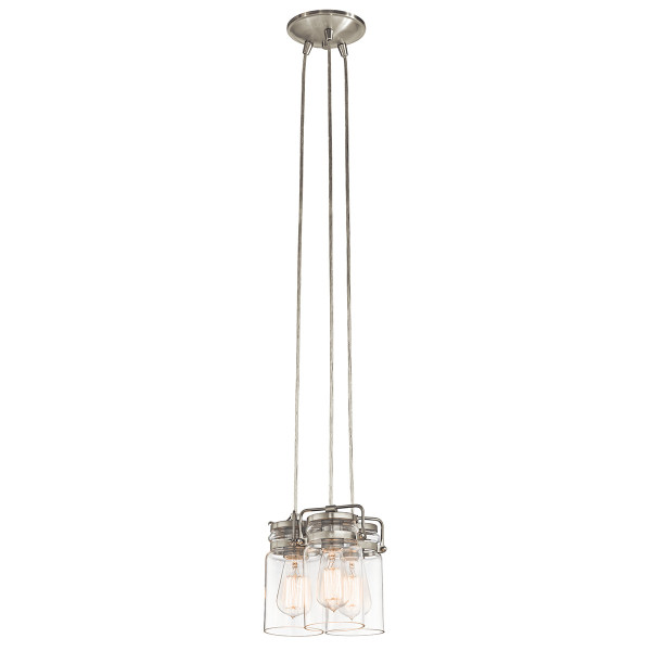 Lampa wisząca szczotkowany nikiel Brinley 3xE27x60W Kichler 849179