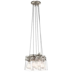 Lampa wisząca szczotkowany nikiel Brinley 6xE27x60W Kichler 849144 Lampa wisząca szczotkowany nikiel Brinley 6xE27x60W Kichler 849144