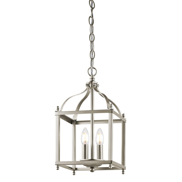 Lampa wisząca szczotkowany nikiel Larkin 2xE14x60W Kichler 849351