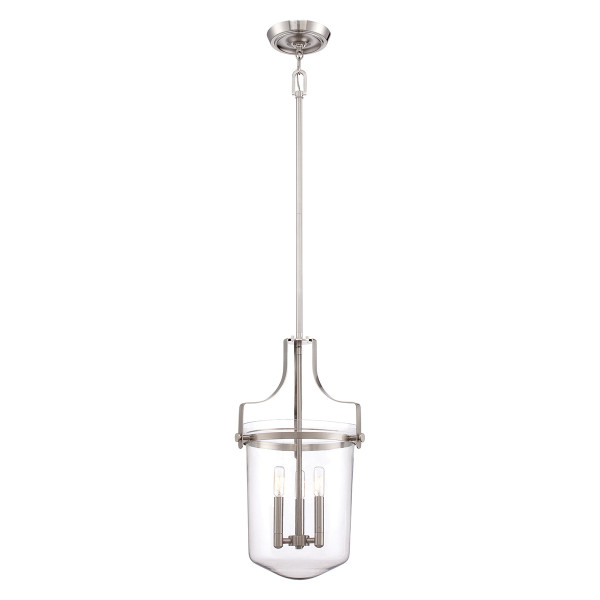 Lampa wisząca szczotkowany nikiel Penn Station 3xE14x40W Quoizel 849201