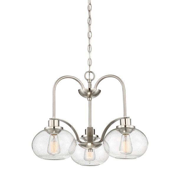 Lampa wisząca szczotkowany nikiel Trilogy 3xE27x60W Quoizel 849434