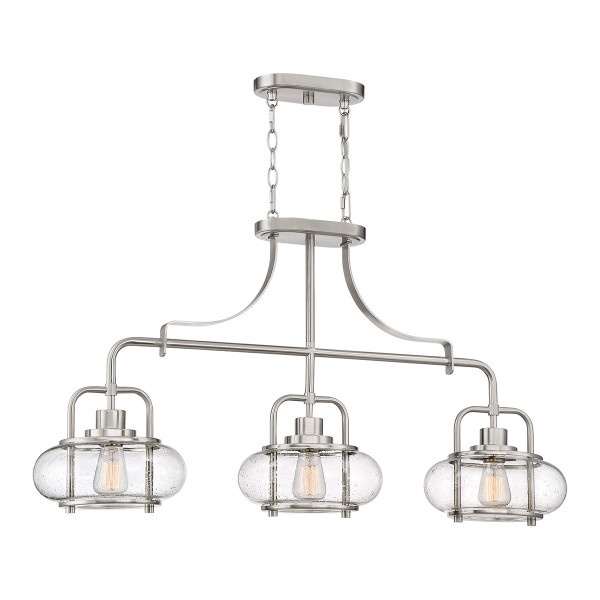Lampa wisząca szczotkowany nikiel Trilogy 3xE27x60W Quoizel 849296