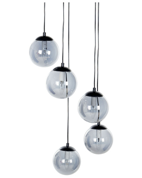 Lampa wisząca szklana 5-punktowa przeźroczysta 537416