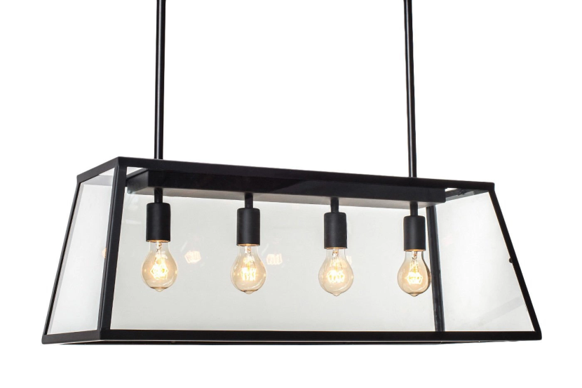Lampa Wisząca Szklana OCEANACE Klosz Vintage Retro Loft Industrialna Czarna 1057431