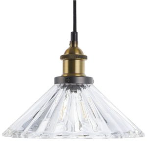 Lampa wisząca szklany klosz mosiężna 383772 Lampa wisząca szklany klosz mosiężna 383772