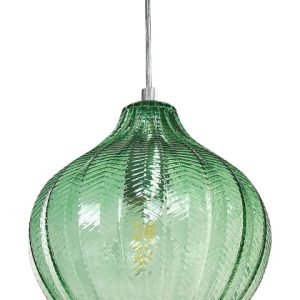 Lampa wisząca szklany klosz zielona 82987 Lampa wisząca szklany klosz zielona 82987