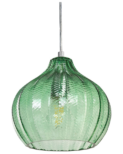 Lampa wisząca szklany klosz zielona 82987