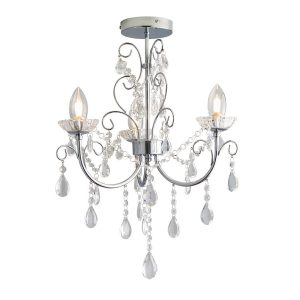 Lampa wisząca TABITHA kryształki chromowana 3xG9x8W IP44 Endon 1023770