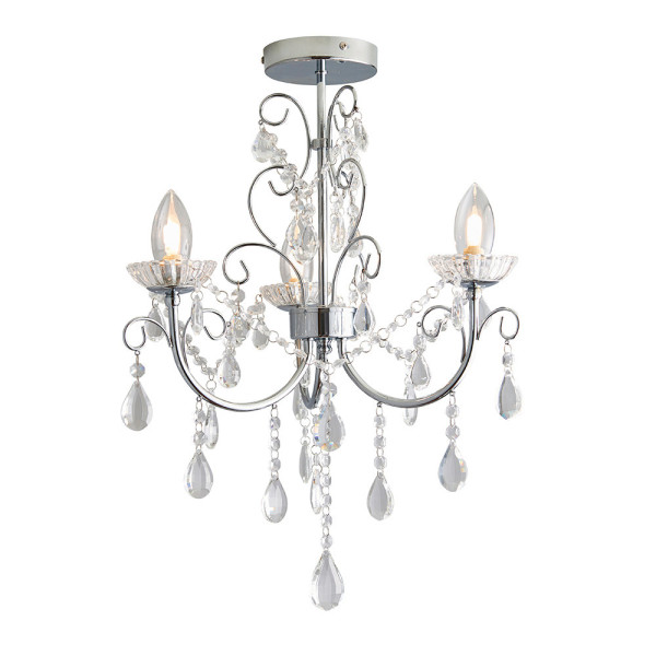 Lampa wisząca TABITHA kryształki chromowana 3xG9x8W IP44 Endon 1023770