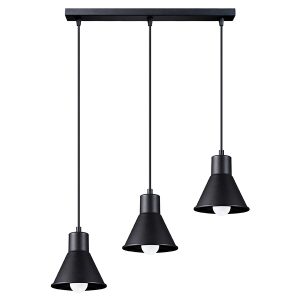 Lampa wisząca Taleja 3-punktowa stalowa czarna 72530