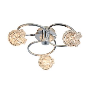 Lampa wisząca TALIA kryształowe klosze chromowana 3xG9x8W IP20 Endon 1020309 Lampa wisząca TALIA kryształowe klosze chromowana 3xG9x8W IP20 Endon 1020309