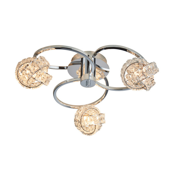 Lampa wisząca TALIA kryształowe klosze chromowana 3xG9x8W IP20 Endon 1020309