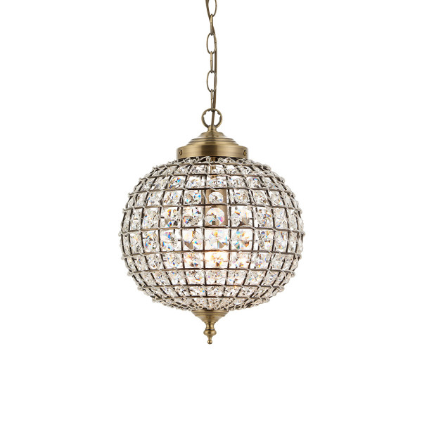 Lampa wisząca TANARO antyczna mosiężna 1xE27x20W IP20 Endon 1027241