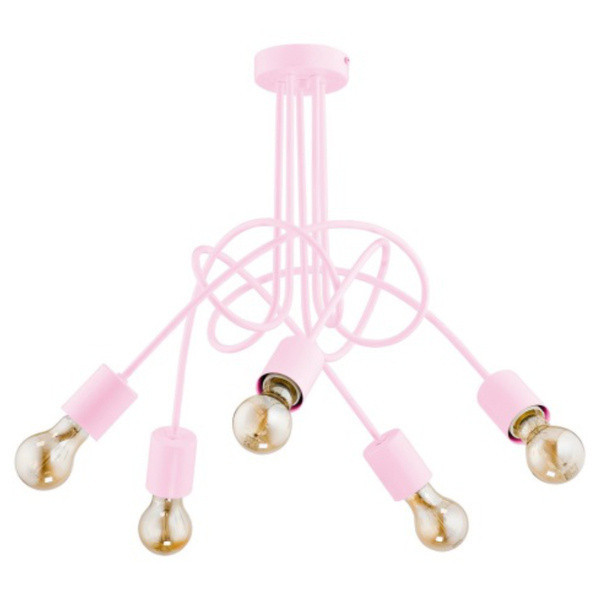 Lampa wisząca TANGO różowa 5xE27x15W wym:41x50x50cm IP20 Alfa 1029991