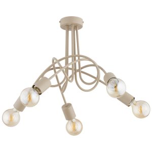 Lampa wisząca TANGO splątane ramiona beżowa 5xE27x15W IP20 Alfa 984853 Lampa wisząca TANGO splątane ramiona beżowa 5xE27x15W IP20 Alfa 984853