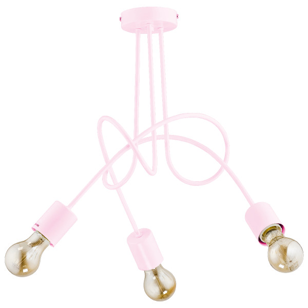 Lampa wisząca TANGO splątane ramiona fioletowo-różowa 3xE27x15W IP20 Alfa 984856