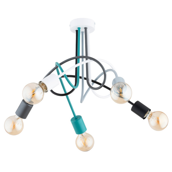 Lampa wisząca TANGO splątane ramiona multikolor 5xE27x15W IP20 Alfa 984851
