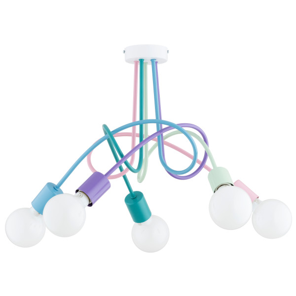 Lampa wisząca TANGO splątane ramiona multikolor 5xE27x15W IP20 Alfa 984847