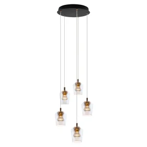 Lampa Wisząca Tasa Round 5xLED czarna PL0144-5 542542 Lampa Wisząca Tasa Round 5xLED czarna PL0144-5 542542