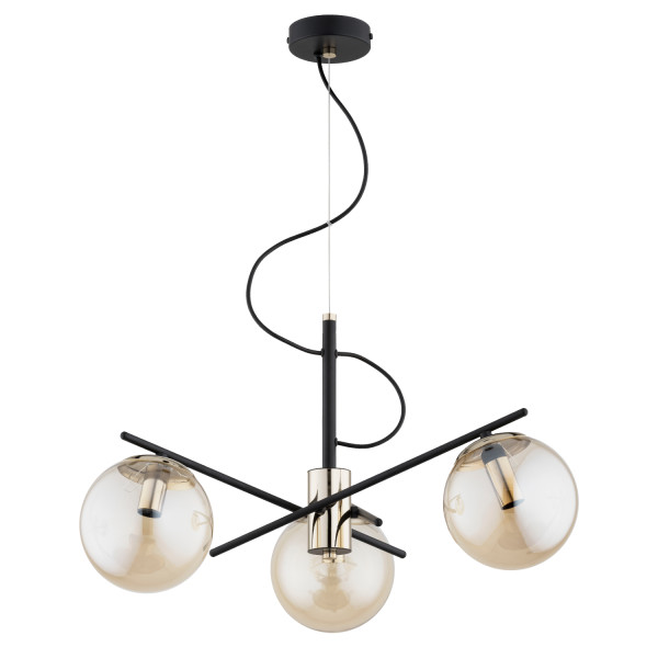 Lampa wisząca TAURUS krzyżujące się sticki czarna 3xE14x10W IP20 Alfa 1019175