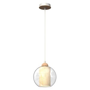 Lampa wisząca Telana 20 cm szklana beżowa 45093