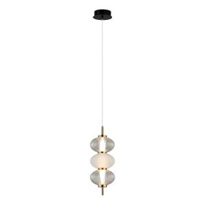 Lampa wisząca TESTA czarno-biała-przezroczysta-złota LED 1x12W 790lm Italux 842005