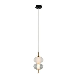 Lampa wisząca TESTA czarno-biała-przezroczysta-złota LED 1x8W 500lm Italux 841837