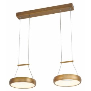 Lampa wisząca Thea ciemny złoty LED 2x12W Neutralna biel 1680lm Reality 845726