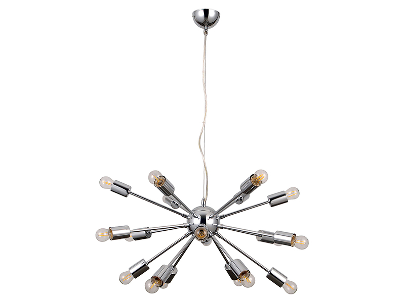 Lampa wisząca Theo 18-punktowa stalowa srebrna 34883