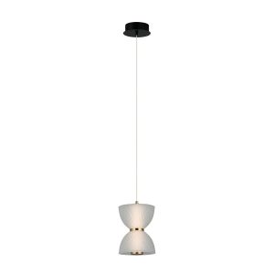 Lampa wisząca TICA biało-czarna-złota LED 1x8W Ciepła biel 430lm Italux 837754