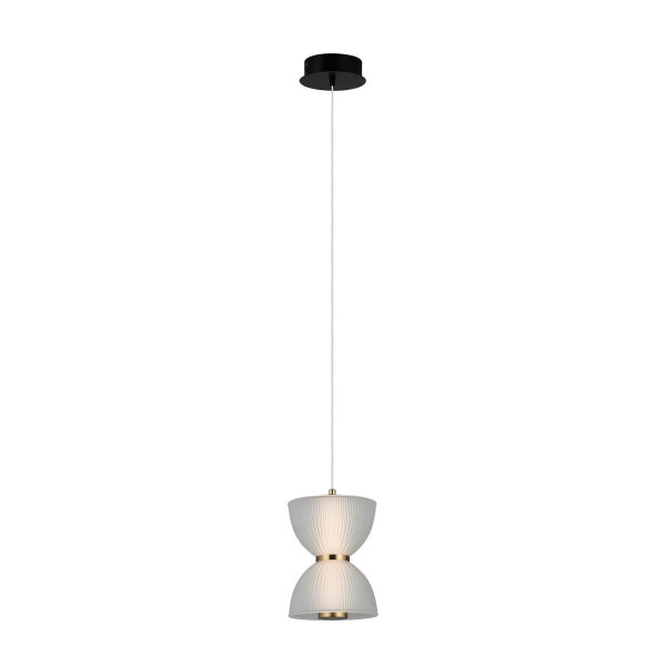 Lampa wisząca TICA biało-czarna-złota LED 1x8W Ciepła biel 430lm Italux 837754