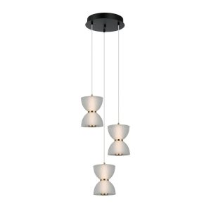 Lampa wisząca TICA biało-czarna-złota LED 3x22W Ciepła biel 950lm Italux 837946