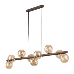 Lampa Wisząca Tk Lighting Estera Drewniana Belka Bursztynowe Klosze Kule 994318 Lampa Wisząca Tk Lighting Estera Drewniana Belka Bursztynowe Klosze Kule 994318