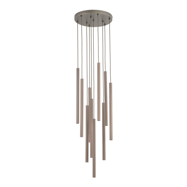 Lampa Wisząca Tk Lighting Ferro Na Kole Brązowa Ryflowana Tytan Tuba Rurka 964452