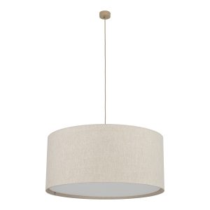 Lampa Wisząca Tk Lighting Largo Beżowy Abażur Z Białą Przysłona 3Xe27 964118 Lampa Wisząca Tk Lighting Largo Beżowy Abażur Z Białą Przysłona 3Xe27 964118