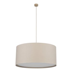 Lampa Wisząca Tk Lighting Largo Lniany Abażur Z Białą Przysłona 3Xe27 964117 Lampa Wisząca Tk Lighting Largo Lniany Abażur Z Białą Przysłona 3Xe27 964117