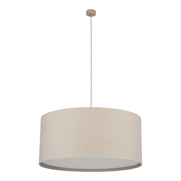 Lampa Wisząca Tk Lighting Largo Lniany Abażur Z Białą Przysłona 3Xe27 964117