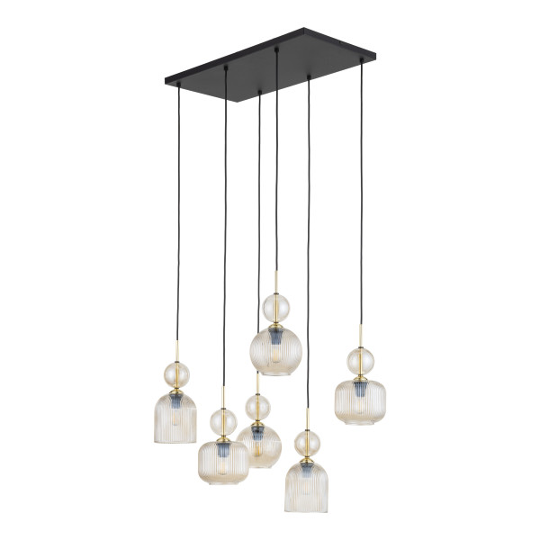 Lampa Wisząca Tk Lighting Sophia Koniakowa Biała 6Xe14 Ryflowane Klosze 994272