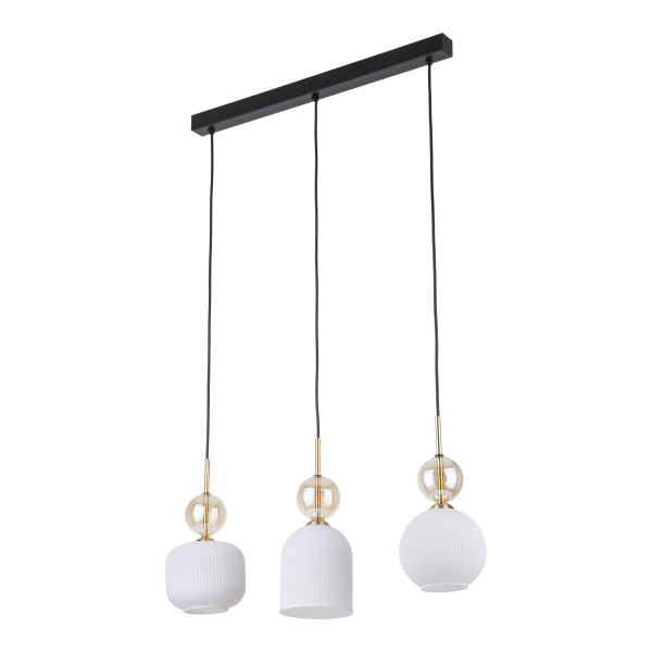 Lampa Wisząca Tk Lighting Sophia Listwa Koniakowa Biała Kulka Ryflowane 994306