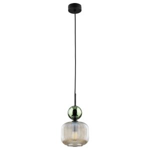Lampa Wisząca Tk Lighting Sophia Zielona Kulka Koniakowy Klosz Ryflowany 994293 Lampa Wisząca Tk Lighting Sophia Zielona Kulka Koniakowy Klosz Ryflowany 994293