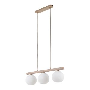 Lampa Wisząca Tk Lighting Virlo Białe Ryflowane Klosze Na Drewnianej Belce 994312 Lampa Wisząca Tk Lighting Virlo Białe Ryflowane Klosze Na Drewnianej Belce 994312