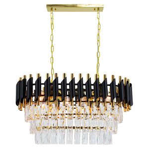 Lampa wisząca Toledo 6-punktowa 87 cm metalowa czarno-złota 1077836 Lampa wisząca Toledo 6-punktowa 87 cm metalowa czarno-złota 1077836