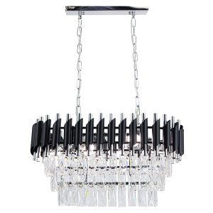 Lampa wisząca Toledo 6-punktowa 87 cm metalowa czarno-złota 1077835 Lampa wisząca Toledo 6-punktowa 87 cm metalowa czarno-złota 1077835