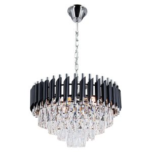 Lampa wisząca Toledo 6-punktowa metalowa czarno-srebrna 1077834 Lampa wisząca Toledo 6-punktowa metalowa czarno-srebrna 1077834