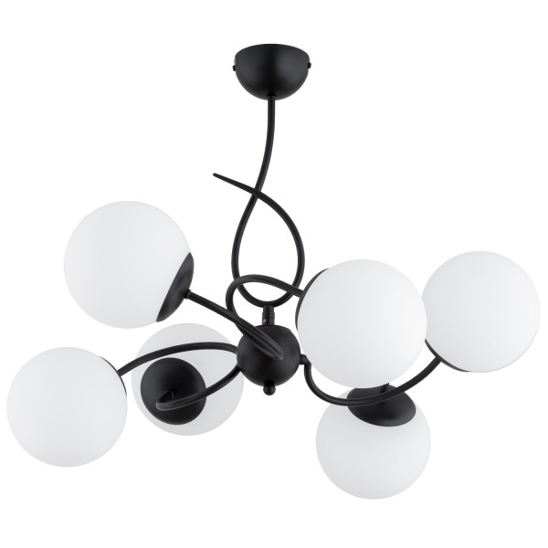 Lampa wisząca TORNADO kule czarna 6xE14x10W wym:49x66x66cm IP20 Alfa 1012204