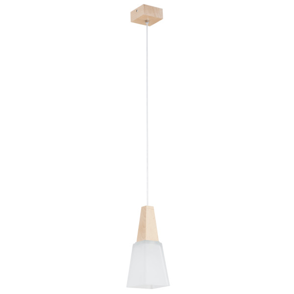 Lampa wisząca TOTI drewniane elementy biała 1xE27x15W IP20 Alfa 988657
